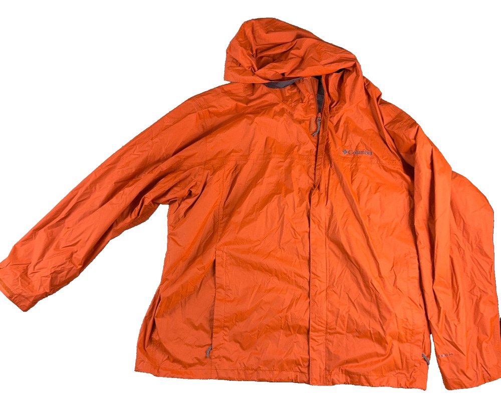 Columbia Watertight II Omni-Tech Rain Jacket Men’s 3X Orange Hooded Waterproof